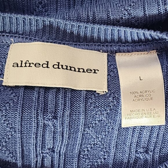 Alfred Dunner Periwinkle Blue SS Acrylic CrewNeck Cable Knit Sweater Blouse Sz L - Picture 14 of 16
